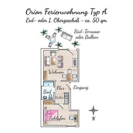 아파트 Gaestehaus Orion - 4